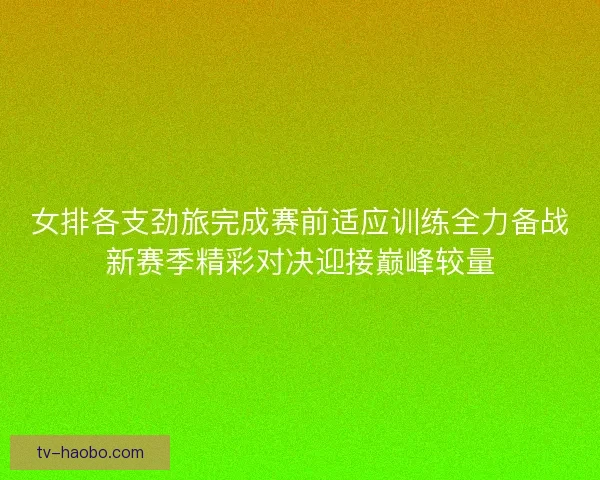 女排各支劲旅完成赛前适应训练全力备战新赛季精彩对决迎接巅峰较量
